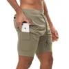 Heren shorts dubbele laag jogger shorts heren 2 in 1 korte broek sportscholen