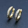 Hoop Earrings Jewelry Making Supplies Nickel Free Color Remain Silver Gold Plated CZ Setting Round Huggie Earring For Women Ladis