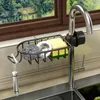 Kitchen Sink Drain Rack Sponge Storage Faucet Holder Space Aluminum Soap Drainer Shelf Basket Organizer Bathroom Accessories