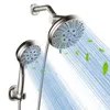 Shower Head Combo - 4.5" 6-Setting Handheld Showerhead and 7" 5-Setting Rainfall Spray