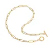 Dainty 18K Gold Paper Clip Chain Necklace Waterproof Minimalist Stainless Steel Chains Tarnish Free Paperclip Link Chain