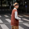 Men's Vests Sweater Vest Men American Cool All-match V-neck Knitting Streetwear Preppy BF Handsome Clothing Baggy Teens Dynamic Chic Ulzzang