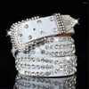 Ceintures 1PC Punk luxe diamant ceinture Goth Lolita Cosplay Harajuku Y2K Bling Disco ceinture hanche femmes hommes cristal