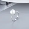 Cluster Rings MADALENA SARARA 9-10mm Freshwater Pearl S925 Sterling Silver Fashion Earrings Ring Customizable