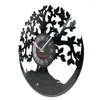 Wandklokken Tree of Life Retro Music Record Clock met weelderig gebladerte Shadow Art Watch Hanging Decor voor woonkamer