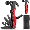 Hammer Multitool Camping Accessories, 18 In 1 Pocket Multi Survival Tools Cool Gadgets Christmas Birthday Gifts for Men Dad