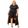 Survêtements grande taille femmes costume vêtements mode couleur unie robe irrégulière haut shorts décontractés 2 pièces correspondant ensemble été deux tenue