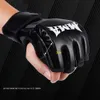 Sports Gloves 1Pair Thick Boxing MMA Half Finger Punching Bag Kickboxing Muay Thai Mitts Professional Training Equipment 230505