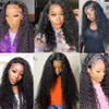Synthetic Wigs Deep Wave Hd Lace Front Wig Transparent Al s 180% 200% for Women Human Hair s 30 Inch Jarin 230227