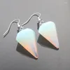 Kolczyki Dangle 14x22 mm sześciokątne stożki ametystom Clear Crystal Lapis Turquoises Opal Rose Pink Quartz Tiger Eye Onyx Drop 1 para