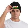 Bérets Pays de Galles Drapeau Bonnet Chapeaux Rue Tricot Chapeau Pour Femmes Hommes Chaud Hiver Gallois Rouge Skullies Bonnets Casquettes