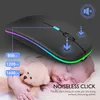 새로운 Bluetooth 듀얼 모드 무선 마우스 충전 음소거 컴퓨터 노트북 사무실 게임 Luminous Mouse