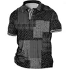 Polo Masculino Camisa Polo Masculina Plus Size Big And High Color Block Turndown Manga Curta Moda Streetwear Estilista Outdoor Street Tops