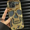 Caso do iPhone Eletroplatou Skeleton Telefone Caso iPhone 14 Pro Max personalizado 13 Halloween 12 Creative 11 modelos masculinos