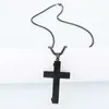 Подвесные ожерелья Broke Black Black Staineleble Bible Bible Cross Pendants Ожерелье для мужчин