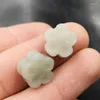 Lösa ädelstenar äkta Hetian Jade Nephrite Plum Blossom Flower Pärla för smycken som gör Diy Armband Charms Halsband Pendant Earring