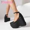 Dress Shoes 2023 Fashion Pumps High Heel Wedges Punk Goth Girls Platform Buckle Brand Cool Trendy Luxury Designer Women Casual