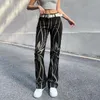Jeans feminino Black Long Y2K Roupas moda moda impressa as calças vintage jogadoras women streetwear calça de jeans reta de cintura alta
