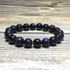 Strand 12mm Natural Blue Sandstone armband Minimalistische kralen Antieke mannen Braclet Stenen sieraden Accessoires Plusera Hombre