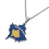 Ketten Emaille Gold Farbe Land Kosovo Karte Flagge Anhänger Halsketten für Frauen Edelstahl Schmuck Kosoves Schmuck