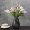 장식용 꽃 재사용 가능한 po props 실내 가정 장식 시뮬레이션 꽃 꽃다발 라벤더 파티 용품