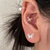 Boucles d'oreilles mode Y2K brillant coloré cristal papillon boucle d'oreille pour femmes Egirl 90s esthétique bijoux accessoires 2023