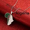 Zincirler Paslanmaz Çelik Emaye Bayrağı Afrika Cezayir Map Kolye Kolyeleri Gümüş Altın Renk Takıları Ülke Doğum Günü Hediyesi