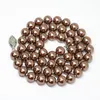 Chaînes à la mode Champagne coquille simulée-perle perles rondes 8 10 12 14mm Chaem femmes chaîne collier bijoux 18 pouces B1498