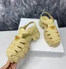 Women's fashion designer Roman sandals Fashion handmade straw woven eco-friendly slide thick sole shoes Luxury runway party sports beach shorts Shoes size 35-41