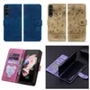 ZFold4 Sakura Flower Folding Leather Cases For Samsung Galaxy Z Fold 4 3 Fold4 Fashion Luxury Wallet Retro Print Cherry Cat Hard PC Plastic Girl Phone Flip Cover Pouch