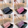 Designer-Woolen Designer Bag chain armpit handbags Women Chain Underarm Bag Grid Pattern Crossbody Bags Chain Lady Purse 2023