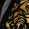 남성용 캐주얼 셔츠 Homme Black Men Lion Gold Social Fit 셔츠 럭셔리 Long Chemise Sleeve Slim Prom Club Camisa Masculina