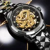 Armbanduhren JSDUN Golden Dragon Dial Fashion Luminous Herrenuhr Top Mechanical Hollow Gold Reloj De Hombre 8840