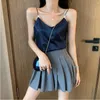 Camisoles Tanks Ladies Fairy Strappy Camisole koszule Summer Sexy Pearl Camis Tank Women Bohemian Beach Satynowe topy kamizelki białe różowe 230506