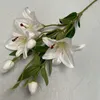 Dekorative Blumen, künstliche Pflanzen, 7 Blütenköpfe, grün, kleine Lilie, Irene Season, weißer Pfirsich, Hausgarten