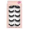 Tjock Natural 3D Mink False Eyelashes Soft Light Handmade återanvändbara flerskiktsfska fransar Extensions Full Strip Lash Makeup