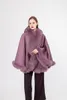 Scarves Wool Coat Content Shawl Hat With Fur Brim 210731