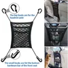 Storage Bags Driver Netting Pouch Stretchable Seat Back Net Bag 3-Layer Car Mesh Easy Install Pet And Kid Barrier