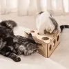 Игрушки Mewoofun Забавный кот Треугольная коробка-головоломка Легко собрать Экологичная с тремя шариками Многофункциональная интерактивная игрушка для домашних животных