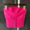 Canotte da donna Reggiseno lavorato a maglia in pura lana con mezza abbottonatura di alta qualità Top Y2k 2023 Top da donna sexy semplice elastico sottile da estate