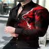 Chemises décontractées pour hommes Chemise pour hommes pour hommes Animal Tigre / Lion Revers extérieur à manches longues 3D Bouton d'impression Vêtements Vêtement Mode