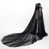 Biżuter ślubna Letnia peleryna Płaszcz Wedding Bride Shawl Kobiet Hood Tiulle Cape Maxi Soft Mesh Cloak Poleś