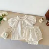 Kleidungssets MILANCEL Sommer-Babykleidungsset Bestickte Mädchenkleidung Süßes T-Shirt und Brummer 2-teiliges Set 230504