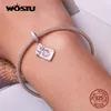 Breloques WOSTU 925 Sterling Silver Pink Heart Blue Tarot Cards Lovers Charm Pendentifs Fit Original DIY Bracelet Collier Anniversaire Bijoux 230506