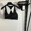 Women Swimwear Split Bikini Designer Metal Buckle Bathing Suits Woman Sexy Backless Sling Vest Thong Underwears