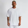 T-shirt da uomo T-shirt oversize in rete da uomo Bodybuilding Fitness Manica corta Allentato Hip-Hop Quick Dry Streetwear Sport