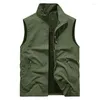 Gilets pour hommes Zip Gilet Hommes Pardessus Veste Sans Manches Chasse Trekking Tactique Casual Élégant Outils Personnalisés Designer De Poche