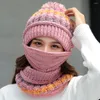 ワイドブリム帽子3PCS便利なビーニーキャップニット通気性ウール糸帽子を編む