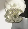 20 -styl elegancka marka marki Brawle z listatem Broothed InLay Crystal Rhinestone Biżuteria broszka urok Pearl Pin Wedding Party Prezent