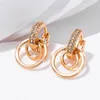 Bengelen oorbellen kroonluchter yunkingdom 2023 ronde cirkel hangen goud voor vrouwen cz drop earring sieraden geschenken